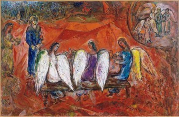  Abraham Arte - Abraham y tres ángeles contemporáneo Marc Chagall